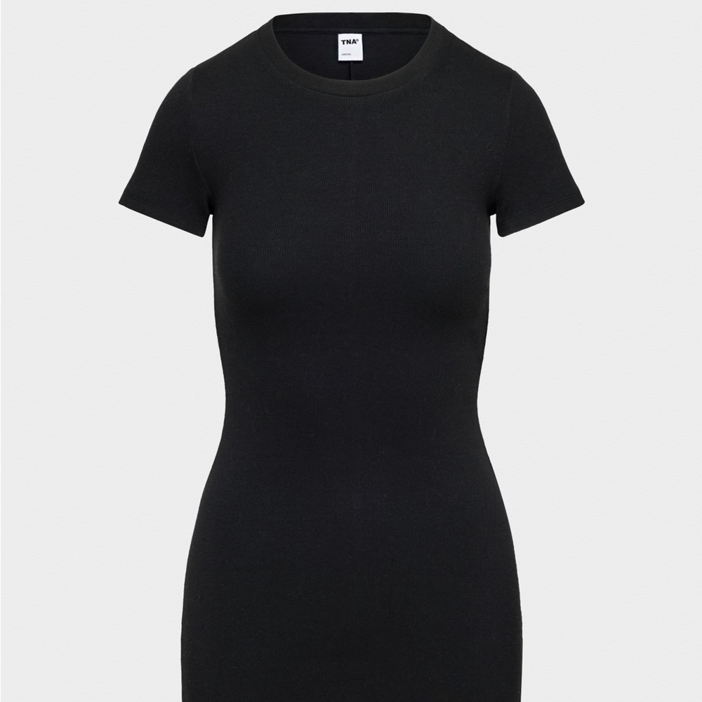 Aritzia ribbed short sleeve mini bodycon dress